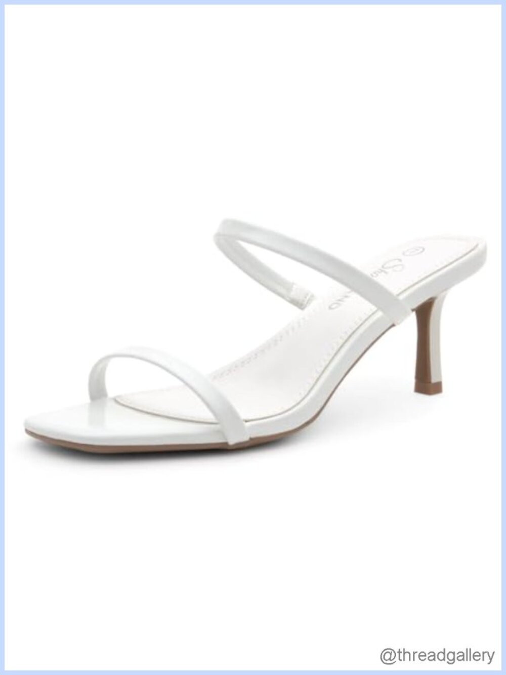 Kitten Heels Square Open Toe 2-Strap Slip-On Heeled Sandals Dressy